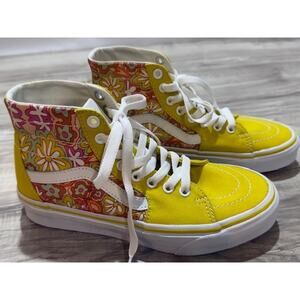 NWOT VANS SK8 Hi-Top Women's Psychedelic Resort Yellow Sneakers - Size 6.5